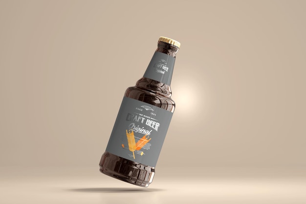 Mockup di bottiglia di birra