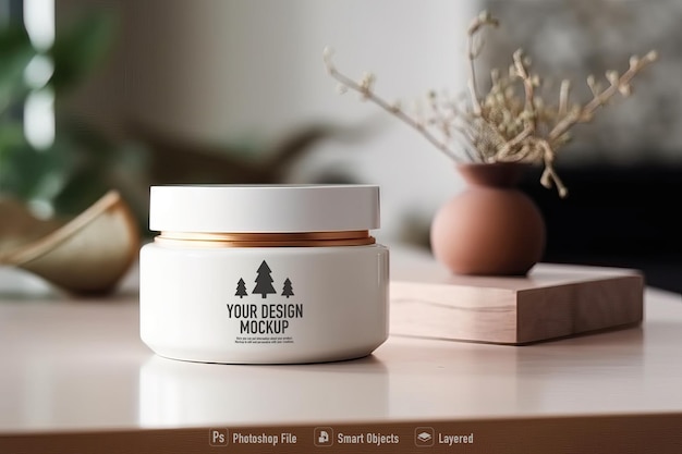 Mockup di bottiglia di crema AI generativa