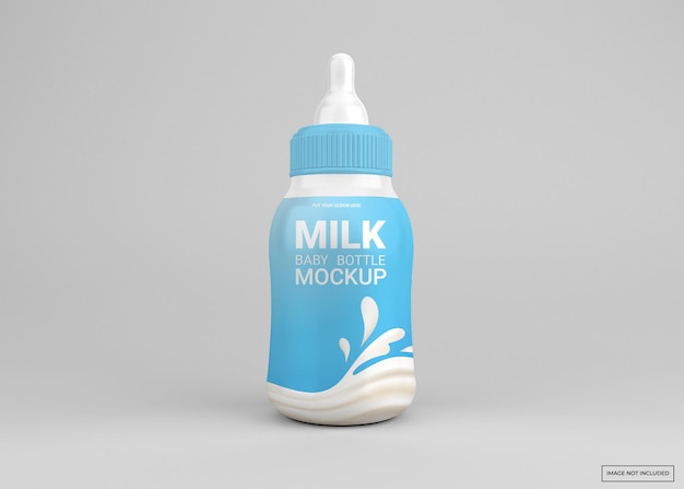 Mockup di bottiglia di latte per bambini isolato