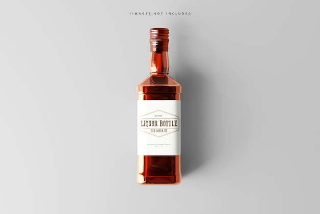 Mockup di bottiglia di liquore quadrata