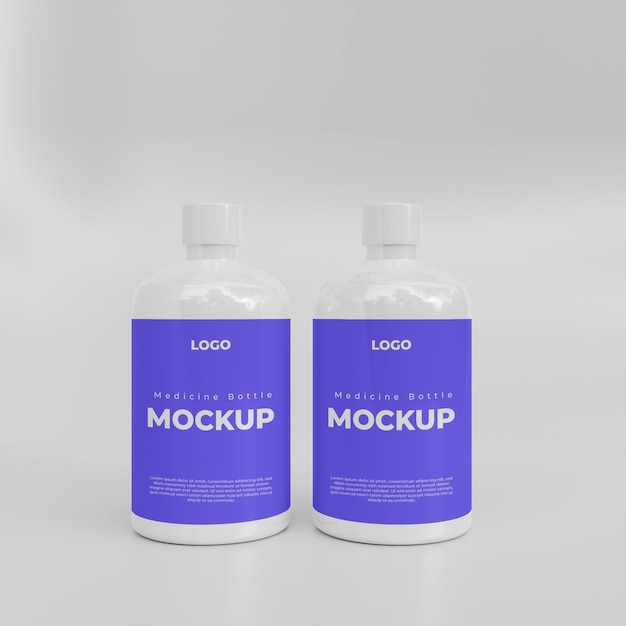 Mockup di bottiglia di medicina 3D