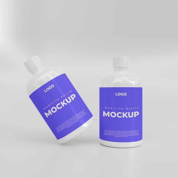 Mockup di bottiglia di medicina 3D