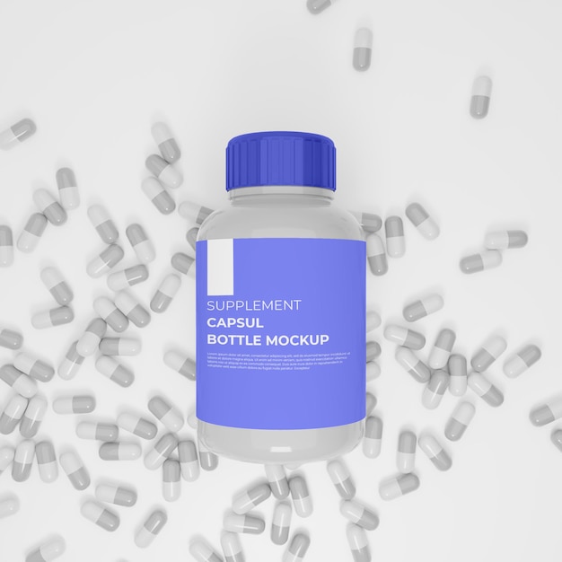 Mockup di bottiglia di medicina supplemento realistico Realistic