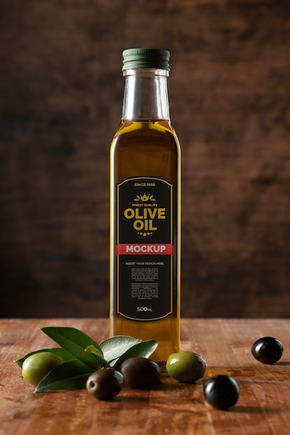 Mockup di bottiglia di olio d'oliva