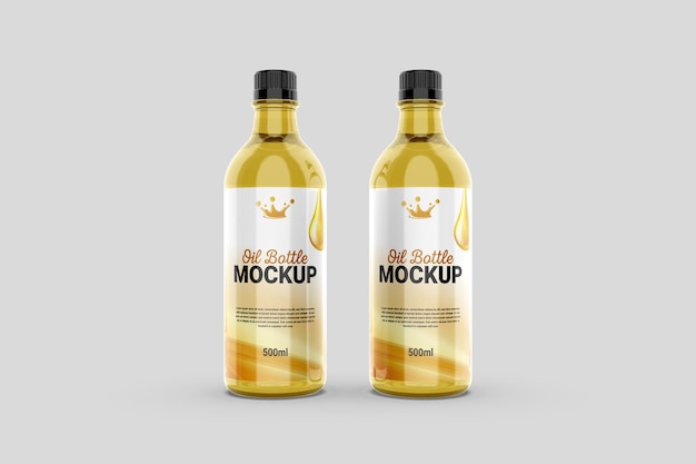 Mockup di bottiglia di olio di vetro 3D