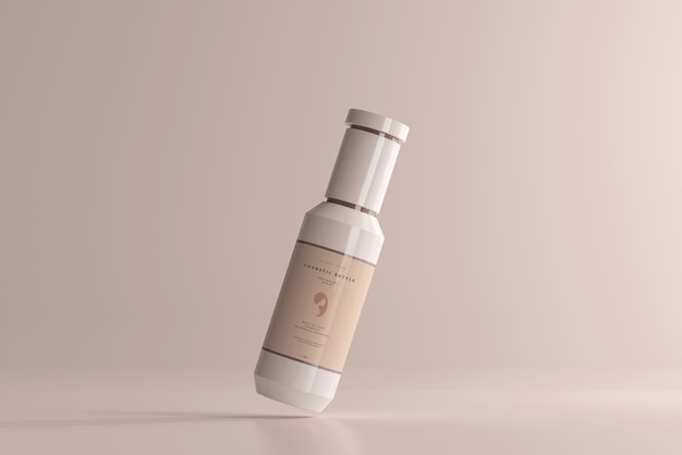 Mockup di bottiglia di plastica cosmetica