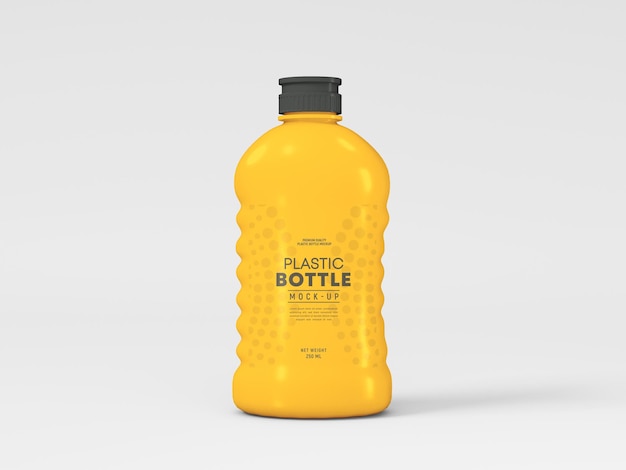 Mockup di bottiglia di plastica lucida