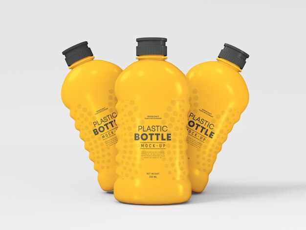Mockup di bottiglia di plastica lucida
