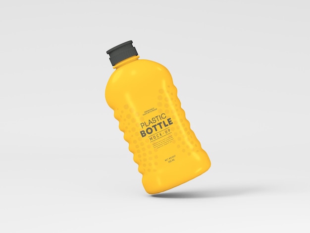 Mockup di bottiglia di plastica lucida