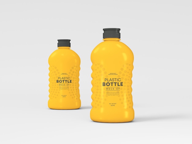 Mockup di bottiglia di plastica lucida