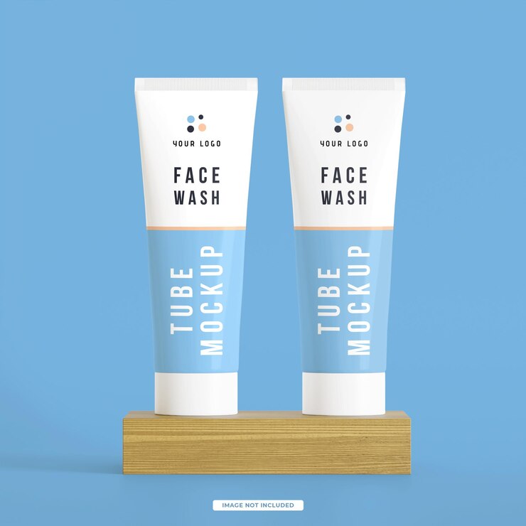 Mockup di bottiglia di plastica per pompa cosmetica e per la cura della pelle