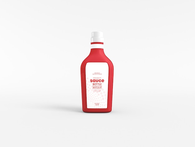 Mockup di bottiglia di salsa di vetro lucido