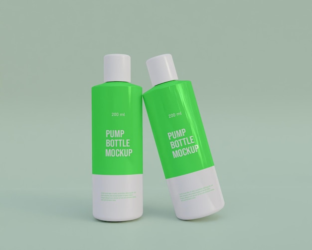 Mockup di bottiglia di shampoo con pompa
