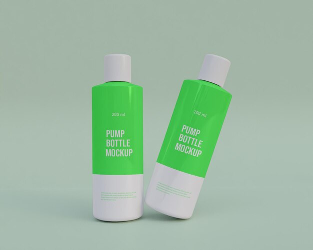 Mockup di bottiglia di shampoo con pompa