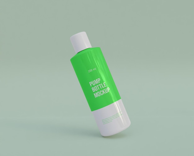 Mockup di bottiglia di shampoo con pompa