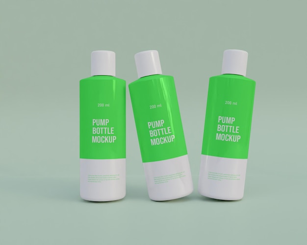 Mockup di bottiglia di shampoo con pompa