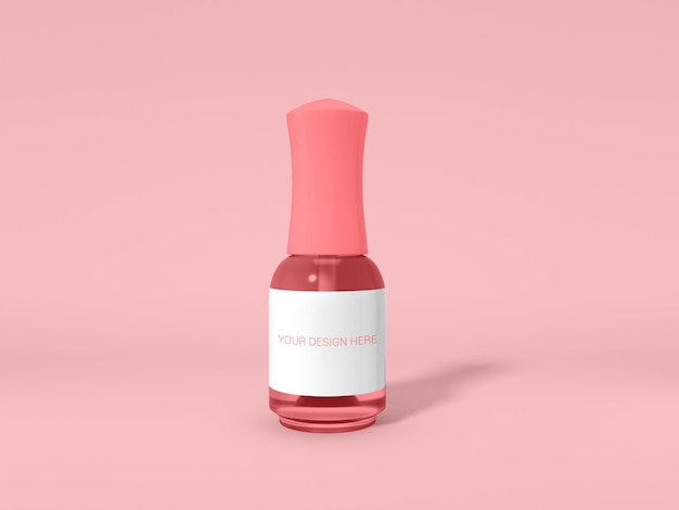 Mockup di bottiglia di smalto per unghie