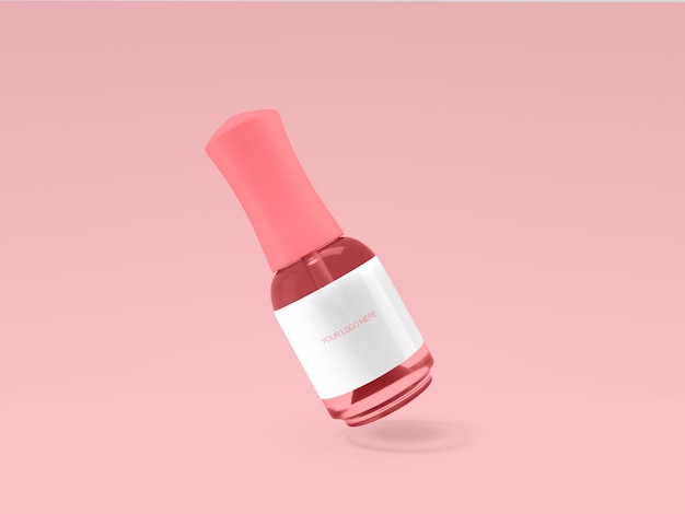 Mockup di bottiglia di smalto per unghie
