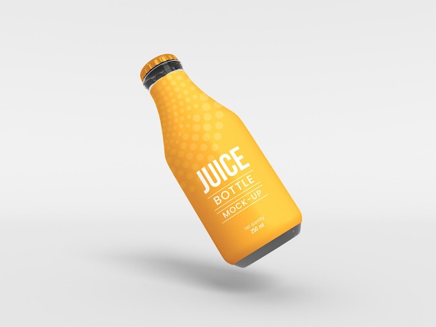 Mockup di bottiglia di succo di vetro