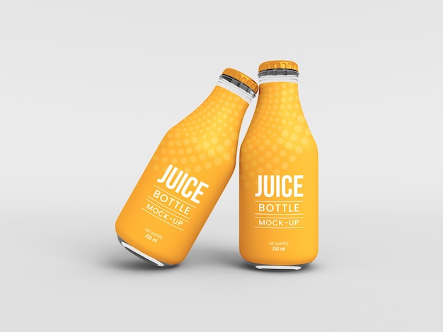 Mockup di bottiglia di succo di vetro
