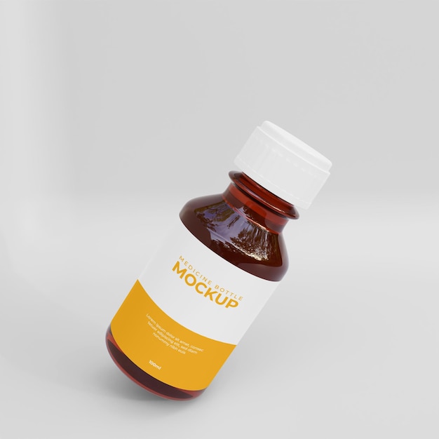 Mockup di bottiglia di supplemento di medicina realistica 3D