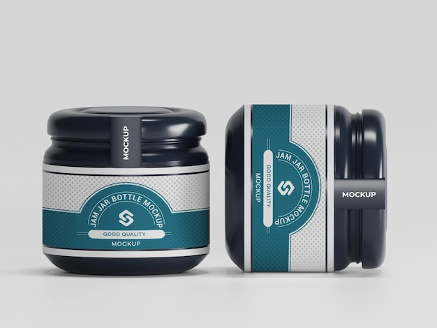 Mockup di bottiglia di vasetto di marmellata