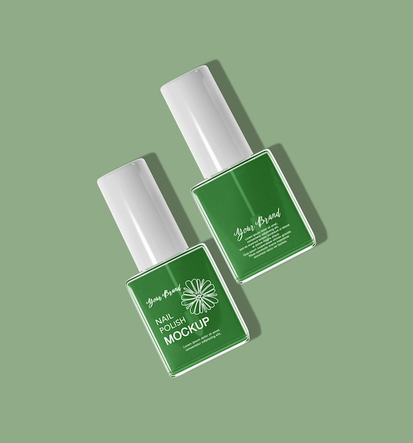 Mockup di bottiglia di vernice per unghie