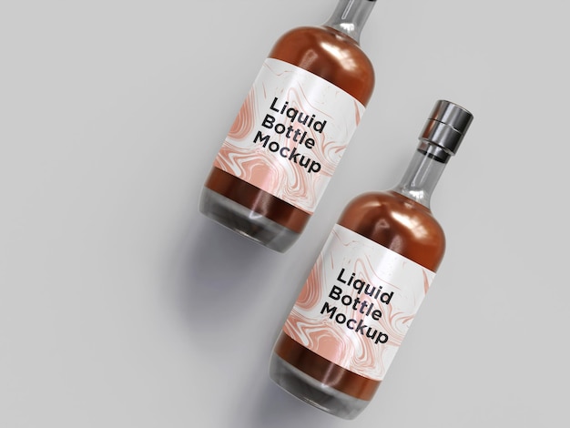 Mockup di bottiglia di vetro realistico reso 3D