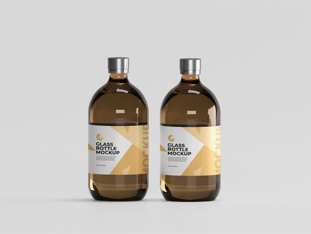 Mockup di bottiglia di vetro