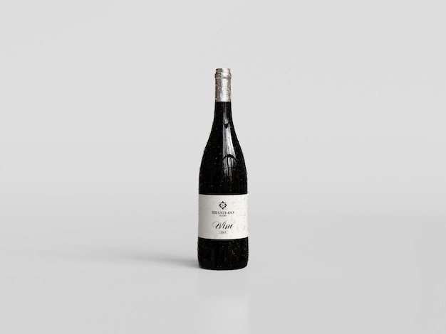 Mockup di bottiglia di vino in vetro PSD