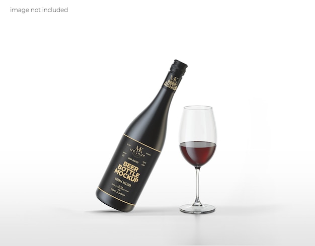 Mockup di bottiglia di vino