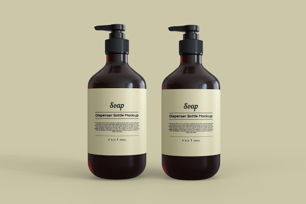 Mockup di bottiglia dispenser di sapone