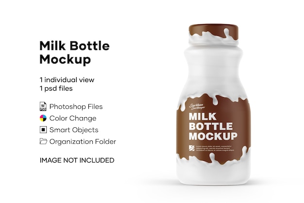 Mockup di bottiglia per il latte