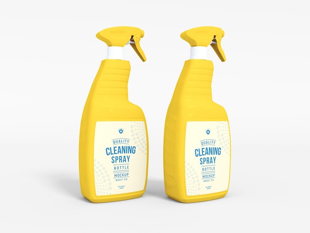 Mockup di bottiglia spray per pulizia liquida