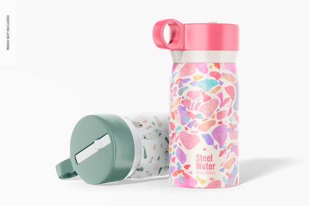 Mockup di bottiglie d'acqua da 12 once