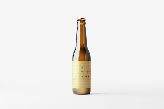 Mockup di bottiglie di birra color ambra scuro