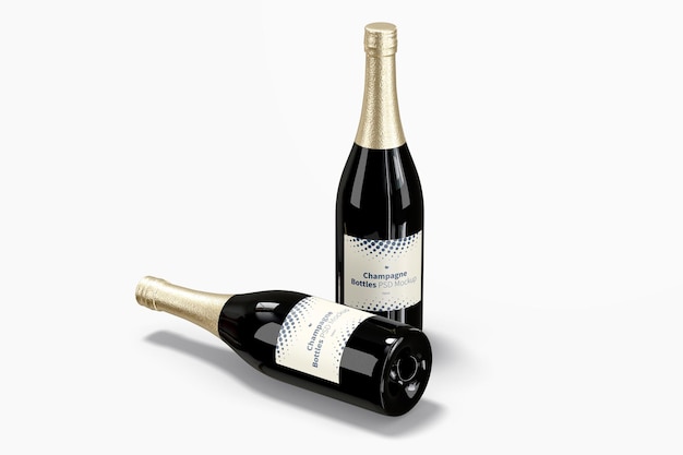 Mockup di bottiglie di champagne