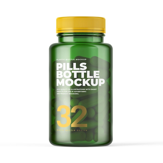 Mockup di bottiglie di pillole
