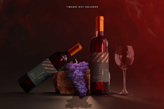 Mockup di bottiglie di vino