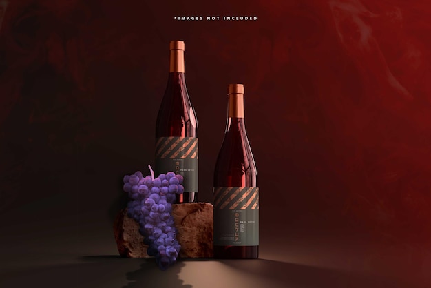 Mockup di bottiglie di vino