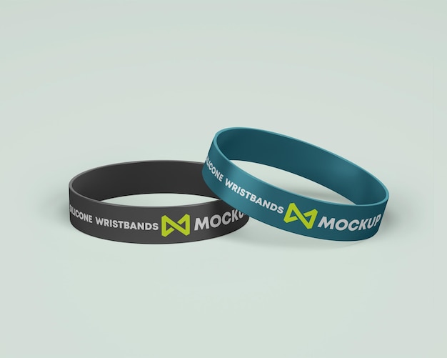 Mockup di braccialetti in silicone