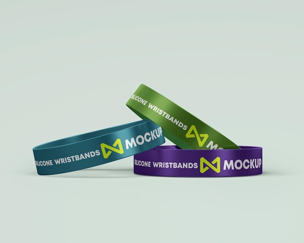 Mockup di braccialetto in silicone per il branding e la promozione