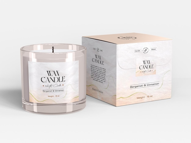 Mockup di branding del barattolo di candela in vetro trasparente