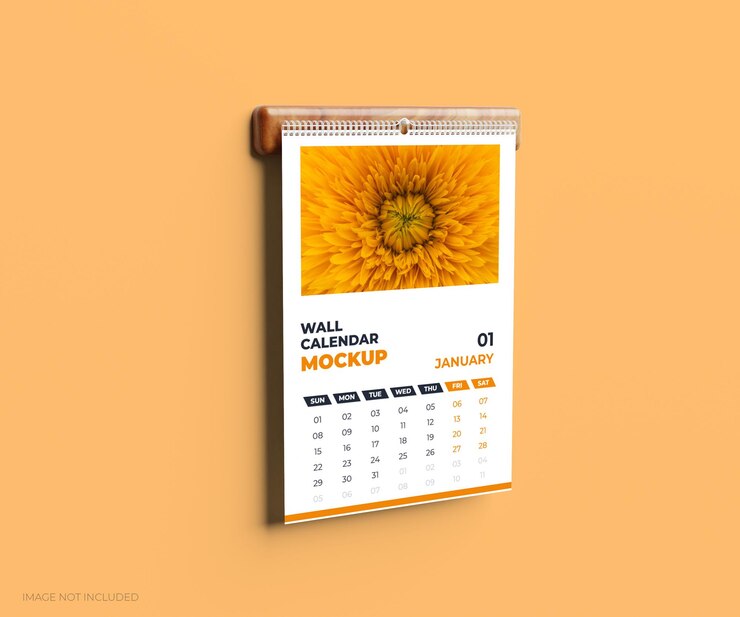 Mockup di branding del calendario da parete