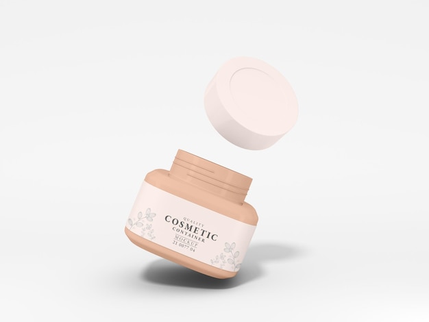 Mockup di branding del contenitore della crema cosmetica di bellezza