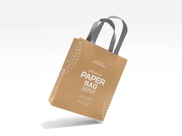 Mockup di branding della borsa della spesa in carta kraft