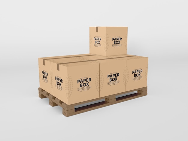 Mockup di branding della scatola di consegna di pacchi di cartone di grandi dimensioni