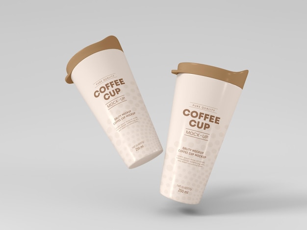 Mockup di branding della tazza di caffè in plastica