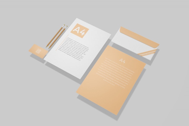Mockup di branding di cancelleria