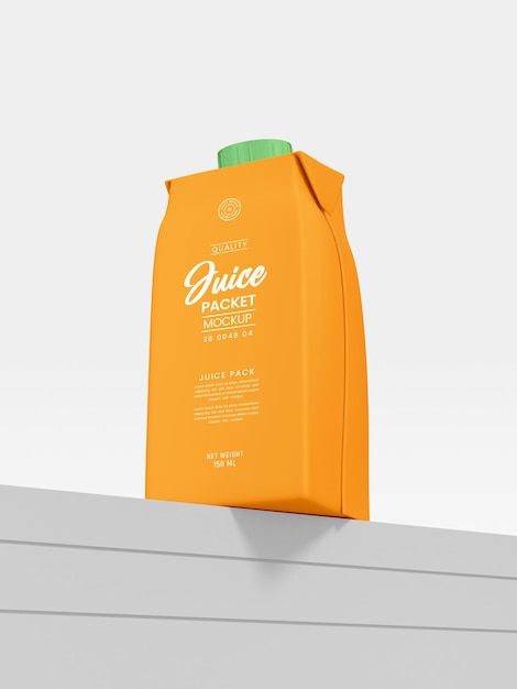 Mockup di branding in cartone di succo di carta lucida